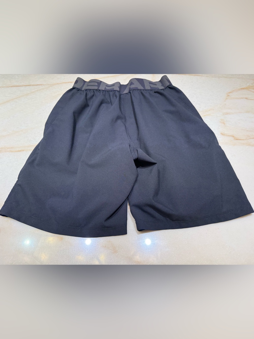 Under Armour Black Athletic Shorts with Logo Waistband